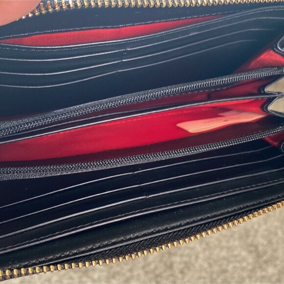 Kate Spade Polk A Dot Black White Full Zip Wallet - Picture 4 of 8